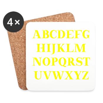ABC Alphabet Geschenkidee - Untersetzer (4er-Set) - Weiß - Vorne