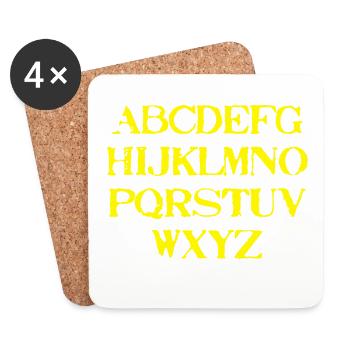 ABC Geschenkidee Alphabet Grundschule Kinder gelb - Untersetzer (4er-Set) - Weiß - Vorne
