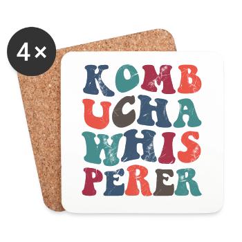 Kombucha Whisperer Vintage - Untersetzer (4er-Set) - Weiß - Vorne