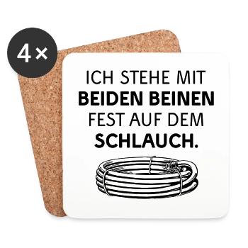 SCHLAUCH STEHEN LEBEN VERPEILT UNWISSEN GARTEN - Untersetzer (4er-Set) - Weiß - Vorne