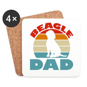 Beagle Dad - Untersetzer (4er-Set) - Weiß - Vorne