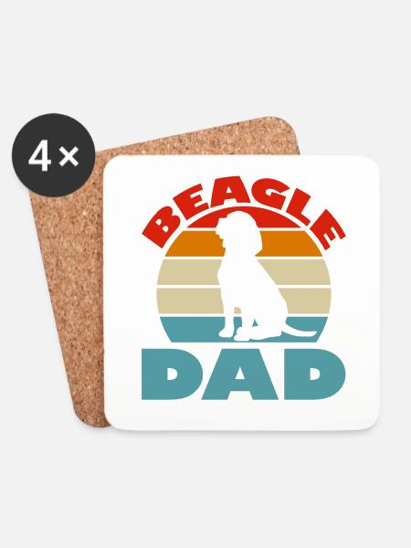 Beagle Dad - Untersetzer (4er-Set) - Weiß