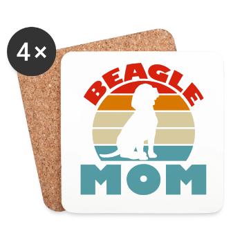 Beagle Mom - Untersetzer (4er-Set) - Weiß - Vorne