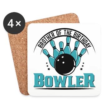 Bowling Skittles Bowler Bowling Club - Coasters (set of 4) - white - Front