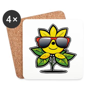 Dessin animé Citron - Dessous de verre (lot de 4) - blanc - Devant
