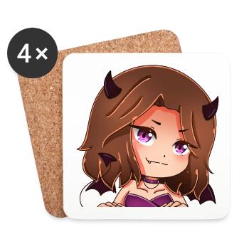 Sarah's Asmr House Merch Devil - Coasters (set of 4) - white - Front
