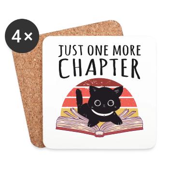 Just one more chapter Bookworm Cat - Untersetzer (4er-Set) - Weiß - Vorne