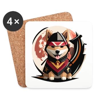 Shiba-Ninja - Coasters (set of 4) - white - Front