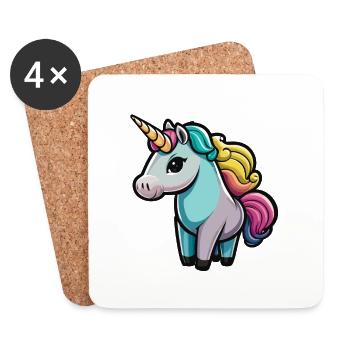 Cute Unicorn - Coasters (set of 4) - white - Front
