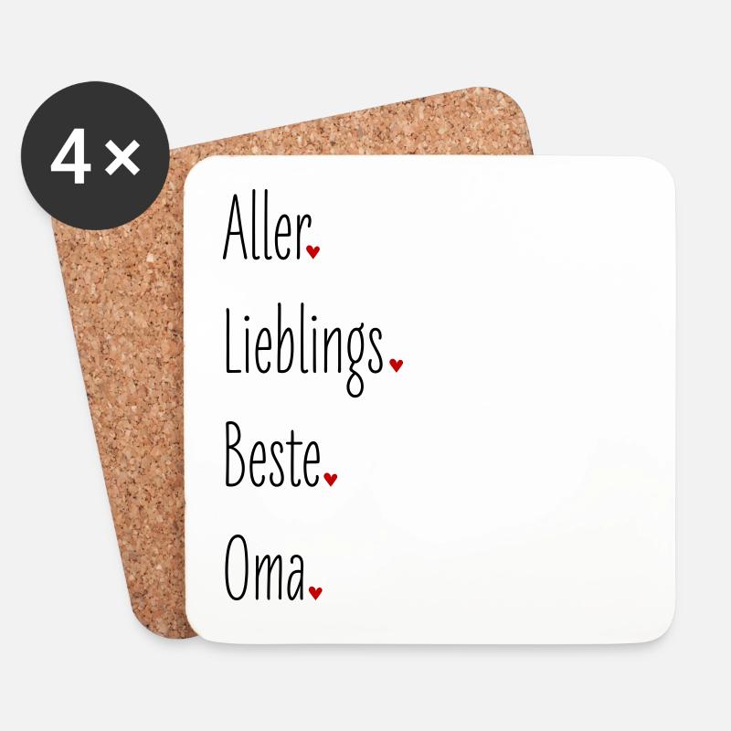 Aller Lieblings Beste Oma, Großmutter, Geburtstag - Untersetzer (4er-Set) - Weiß
