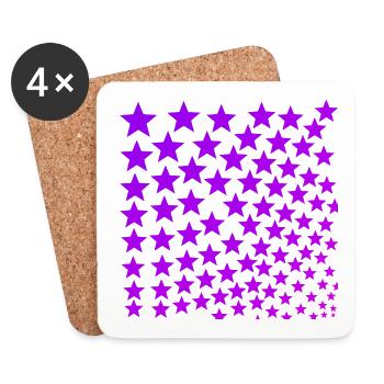 Idée cadeau étoiles violet rose violet - Dessous de verre (lot de 4) - blanc - Devant