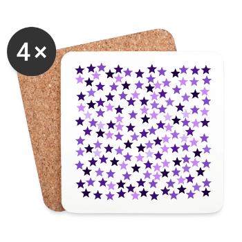 Sterne rosa lila lavendel violett Geschenkidee - Untersetzer (4er-Set) - Weiß - Vorne