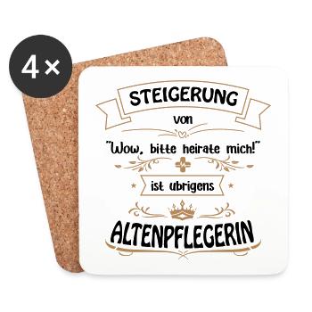 Altenpflegerin ist die Größte. Altenpflege. - Untersetzer (4er-Set) - Weiß - Vorne
