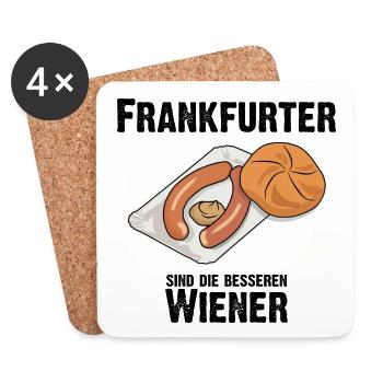 Frankfurter sind die besseren Wiener Würstchen - Untersetzer (4er-Set) - Weiß - Vorne