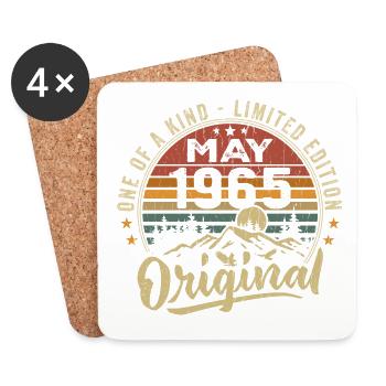 Mai 1965 Vintage Cadeau D’anniversaire Mai 1965 - Dessous de verre (lot de 4) - blanc - Devant