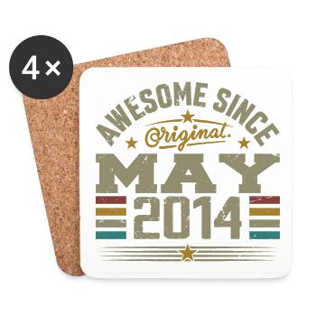 Vintage May 2014 May 2014 Born in May 2014 Original - Coasters (set of 4) - white - Front