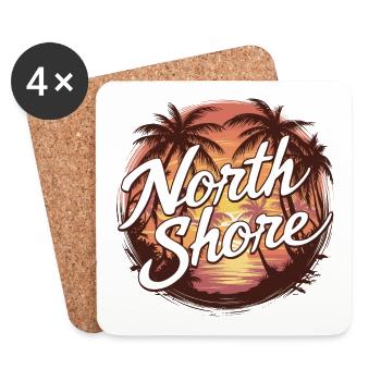 North Shore Hawaii - Untersetzer (4er-Set) - Weiß - Vorne