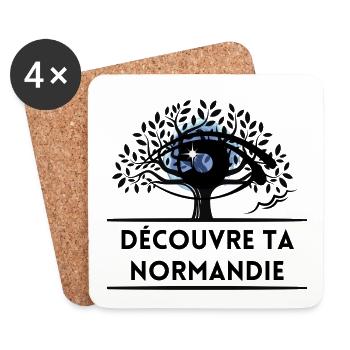 Découvre ta Normandie - Dessous de verre (lot de 4) - blanc - Devant