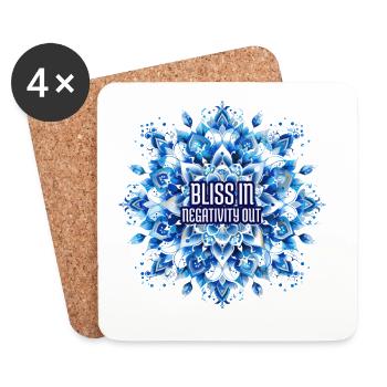Bliss In - Mandala Yoga Om Méditation Spirituelle - Dessous de verre (lot de 4) - blanc - Devant