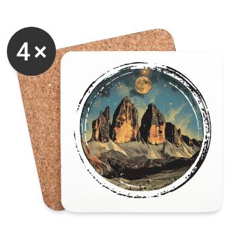 Three Peaks Tre Cime di Lavaredo Dolomites Souvenir - Coasters (set of 4) - white - Front