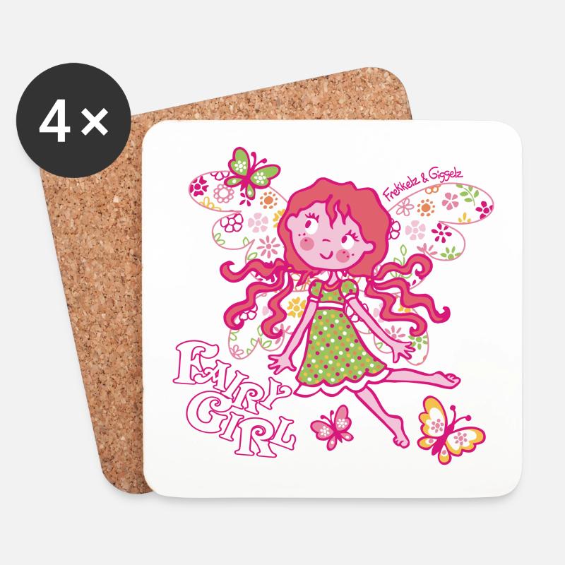Fairy Girl - Untersetzer (4er-Set) - Weiß