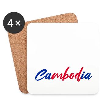 Cambodge Idée Cadeau Cambodge Citation Voyage - Dessous de verre (lot de 4) - blanc - Devant