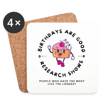 Birthday science character - Coasters (set of 4) - white - Front
