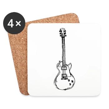 Gitarre Gitarrist - Untersetzer (4er-Set) - Weiß - Vorne