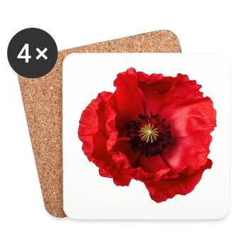 Corn poppy - Coasters (set of 4) - white - Front