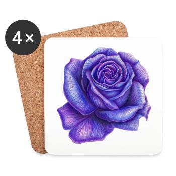 Purple Rose - Coasters (set of 4) - white - Front
