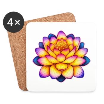 Lotus Flower Lotus Flower Lotus Flower - Coasters (set of 4) - white - Front
