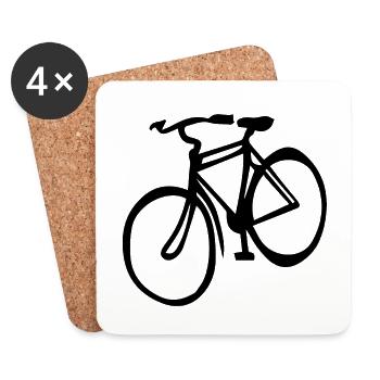 Vélo Vélo Messenger Balade à vélo Tour à vélo - Dessous de verre (lot de 4) - blanc - Devant
