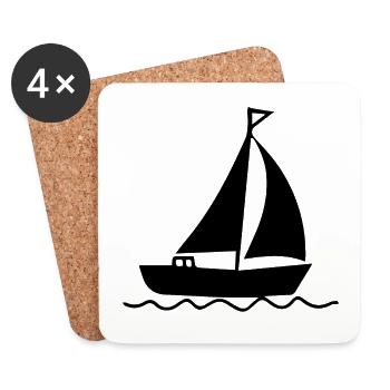 Segelboot Segelschiff Segelboote - Untersetzer (4er-Set) - Weiß - Vorne