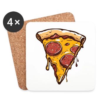 Pizza - Coasters (set of 4) - white - Front