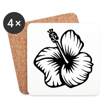 Hibiscus - Coasters (set of 4) - white - Front