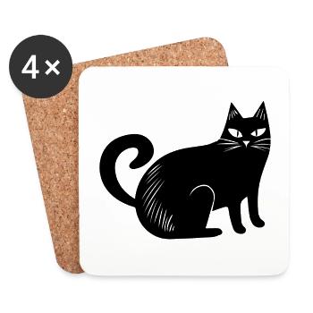 Katze Katzen Katzendame Katzenfreund - Untersetzer (4er-Set) - Weiß - Vorne