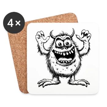 Monster - Untersetzer (4er-Set) - Weiß - Vorne