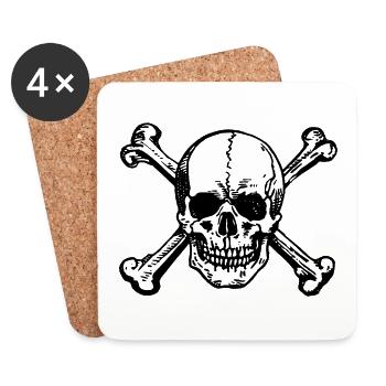 Skull Pirate - Coasters (set of 4) - white - Front