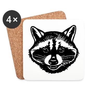 Raccoon - Coasters (set of 4) - white - Front