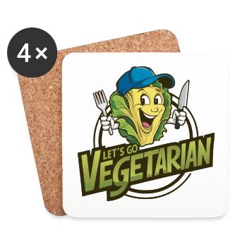 Healthy vegan vegetarian living - Coasters (set of 4) - white - Front