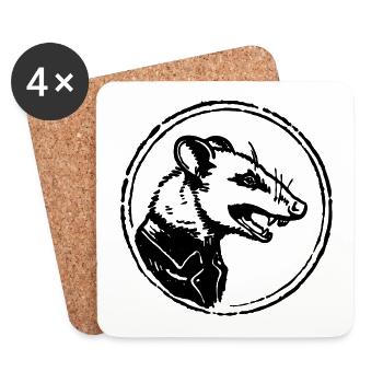 Opossum - Coasters (set of 4) - white - Front