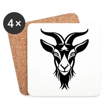 Goat Capricorn Goat - Coasters (set of 4) - white - Front