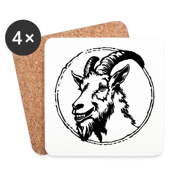 Goat Capricorn Goat - Coasters (set of 4) - white - Front