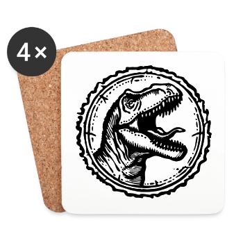 Dino Dinosaurier - Untersetzer (4er-Set) - Weiß - Vorne
