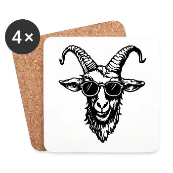 Ziege Steinbock Ziegenbock - Untersetzer (4er-Set) - Weiß - Vorne