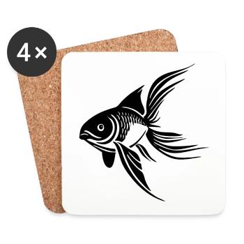 Fisch - Untersetzer (4er-Set) - Weiß - Vorne