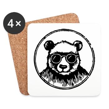 Panda Pandabär - Untersetzer (4er-Set) - Weiß - Vorne