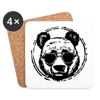 Panda Panda Bear - Coasters (set of 4) - white - Front