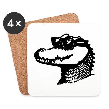 Crocodile Alligator - Dessous de verre (lot de 4) - blanc - Devant