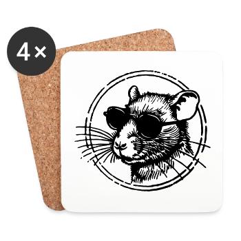 Maus Ratte - Untersetzer (4er-Set) - Weiß - Vorne